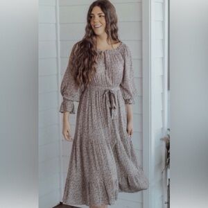 Elegant Long Sleeve Floral Dress